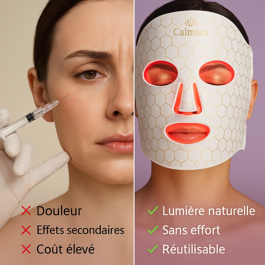 CalmiGlowMask : La photothérapie pour une peau revitalisée.