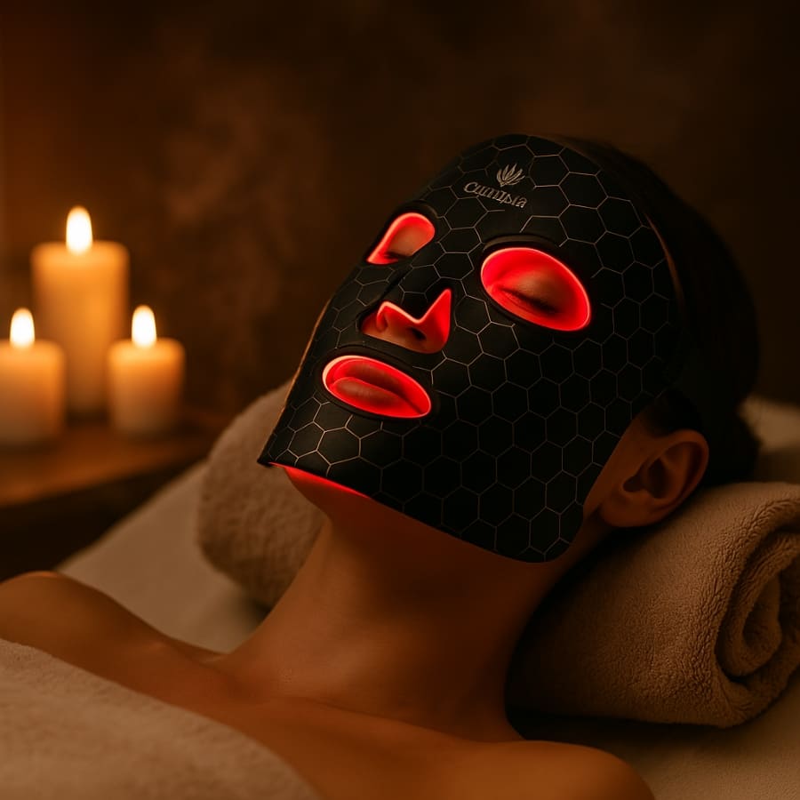CalmiGlowMask : La photothérapie pour une peau revitalisée.